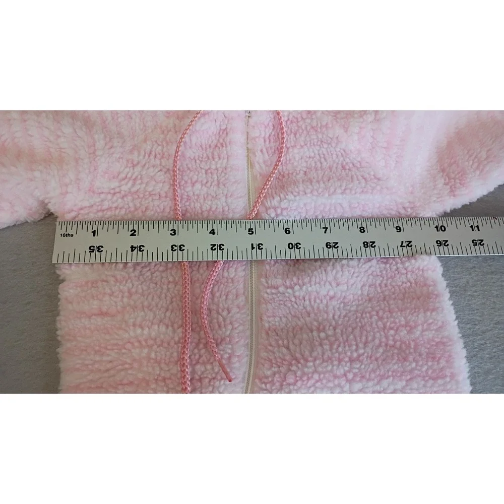 Vintage Universal Children's Wear Baby Girls Pink Sherpa Snowsuit‎ Hooded 0-6mo